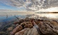 Sunset on the pond of Thau at Meze - Herault - Occitania - France