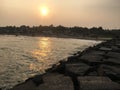 Sunset at Pondicherry Royalty Free Stock Photo