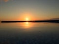 Sunset at pool in Mahahual Royalty Free Stock Photo