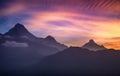 Sunset from Poon Hill, Nepal Royalty Free Stock Photo