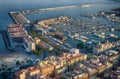 Sunset port and beach of Alicante, Spain Royalty Free Stock Photo