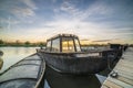 Sunset in the port of Catarroja in Albufera of Valencia Royalty Free Stock Photo