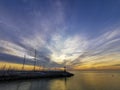 sunset in the port of Cattolica Rimini Italy