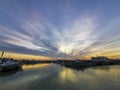sunset in the port of Cattolica Rimini Italy