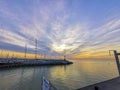 sunset in the port of Cattolica Rimini Italy