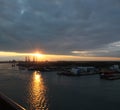 Sunset at Port of Galveston