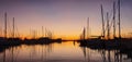 Sunset in the port of Grande Motte in the south of France - Europe