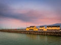 Sunset in port, Ireland