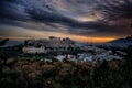 Sunset at the port of Mikrolimano, Piraeus, Athens, Greece Royalty Free Stock Photo