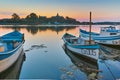 Sunset at the port of Sozopol town Royalty Free Stock Photo