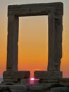 Portara - ruins of ancient temple of Delian Apollo on Naxos island Royalty Free Stock Photo