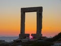 Portara - ruins of ancient temple of Delian Apollo on Naxos island Royalty Free Stock Photo