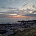 Wales,  Porthcawl sunset. Royalty Free Stock Photo