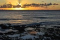 Sunset at Porto da Barra beach in Salvador Bahia, Brazil Royalty Free Stock Photo