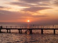 The sunset in PortoroÃÂ¾, Slovenia Royalty Free Stock Photo