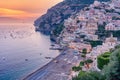 Sunset in Positano, Amalfi Coast, Salerno, Campania, Italy Royalty Free Stock Photo