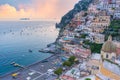 Sunset in Positano, Amalfi Coast, Salerno, Campania, Italy Royalty Free Stock Photo