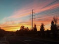 Sunset and powerlines