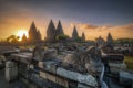 Sunset at prambanan temple