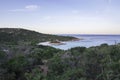 Sunset at the Prince`s Beach in Sardinia Royalty Free Stock Photo