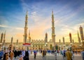 Sunset at Prophet Mohammed Mosque Royalty Free Stock Photo