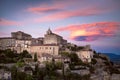 Sunset in provence - France. Small town called Gordes during a sunset. Natural background. landscape