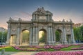 Sunset at the Puerta de Alcala in Madrid