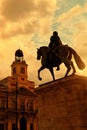 Sunset in Puerta del Sol, Madrid Royalty Free Stock Photo