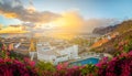 Sunset in Puerto de Santiago city, Atlantic Ocean coast, Tenerife