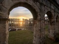 Sunset at the Pula Arena Royalty Free Stock Photo