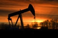 Sunset Pumpjack Royalty Free Stock Photo