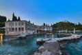 Sunset Punta San Vigilio harbour at Garda Lake, Italy