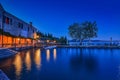 Sunset Punta San Vigilio harbour at Garda Lake, Italy