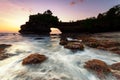 Sunset at Pura Batu Bolong Temple in Tanah Lot Bali Royalty Free Stock Photo