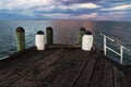 Sunset with purple sky at the jetty of Cowes, Phillip Island, Australia Royalty Free Stock Photo