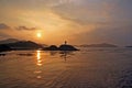 Sunset at putuo island Royalty Free Stock Photo