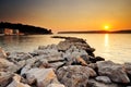 Sunset in Pylos, Greece Royalty Free Stock Photo