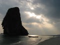 Sunset at Rai Leh beach, Krabi, Thailand Royalty Free Stock Photo