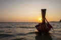 Sunset on Railay beach in Thailand Royalty Free Stock Photo