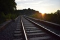 Sunset by Railroad Tracks near Radcliff, Kentucky, Tioga Falls Trail Royalty Free Stock Photo