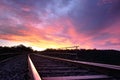 Sunset on railway over Werribee Gorge