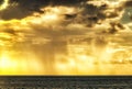 Sunset rain as seen from the north eastern point of the island Taveuni Fiji