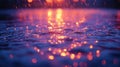Sunset rain reflecting on water Royalty Free Stock Photo