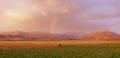 Sunset rainbow landscape Wales UK United Kingdom