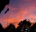Sunset Rappel Royalty Free Stock Photo