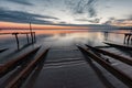 Sunset in Ravda beach, Bulgaria Royalty Free Stock Photo