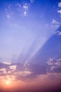 Sunset rays with cloud Royalty Free Stock Photo