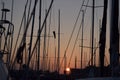 Sunset in real nautical club of Valencia Spain