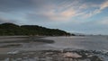 Sunset red cloud Lung Kwu Tang beach sunset watching brook