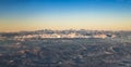 Sunset with red clouds in the Alps Royalty Free Stock Photo